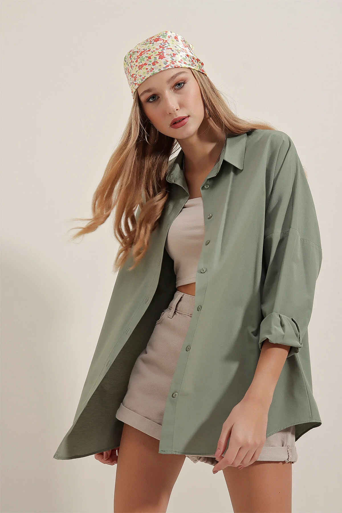 Bigdart  3900 Oversize-Lang-Basic-Hemd – Khaki