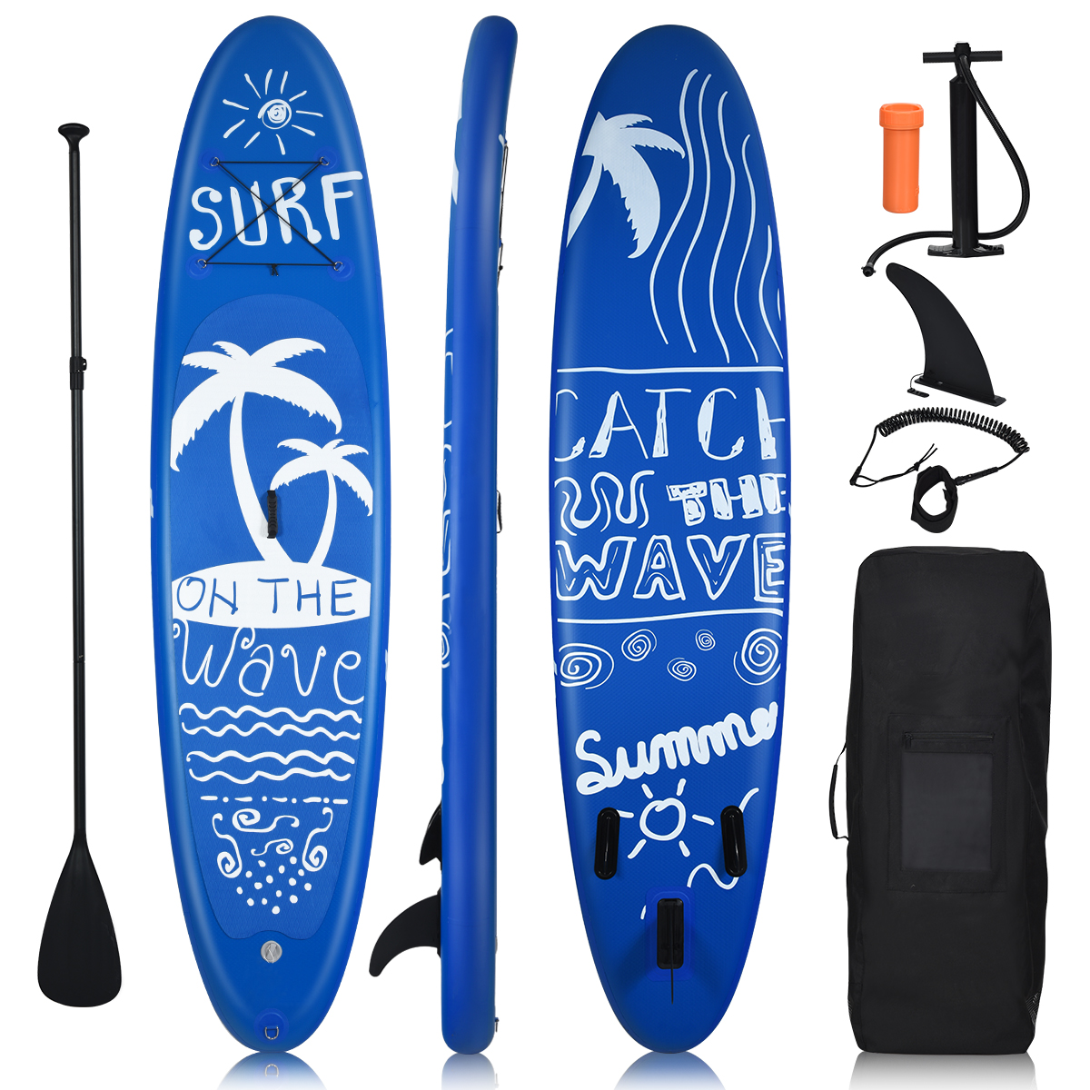 Costway 335 x 76 x 16 cm Aufblasbares SUP Board, mit Paddel