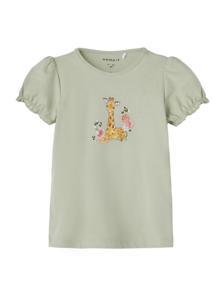 name it Mädchen T-Shirt mit Giraffen Motiv in Grün günstig kaufen