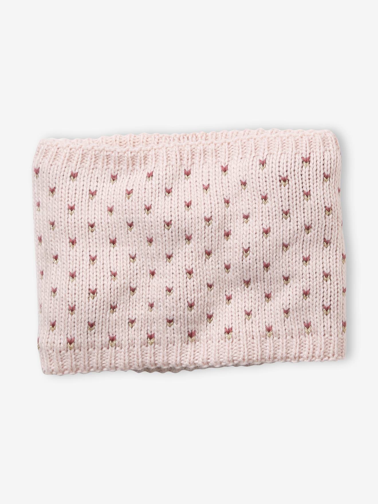 Ensemble bonnet + snood + gants coeurs fille BASICS encre imprimé