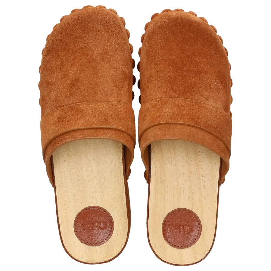 Chloé - Clogs JOY Veloursleder - braun
