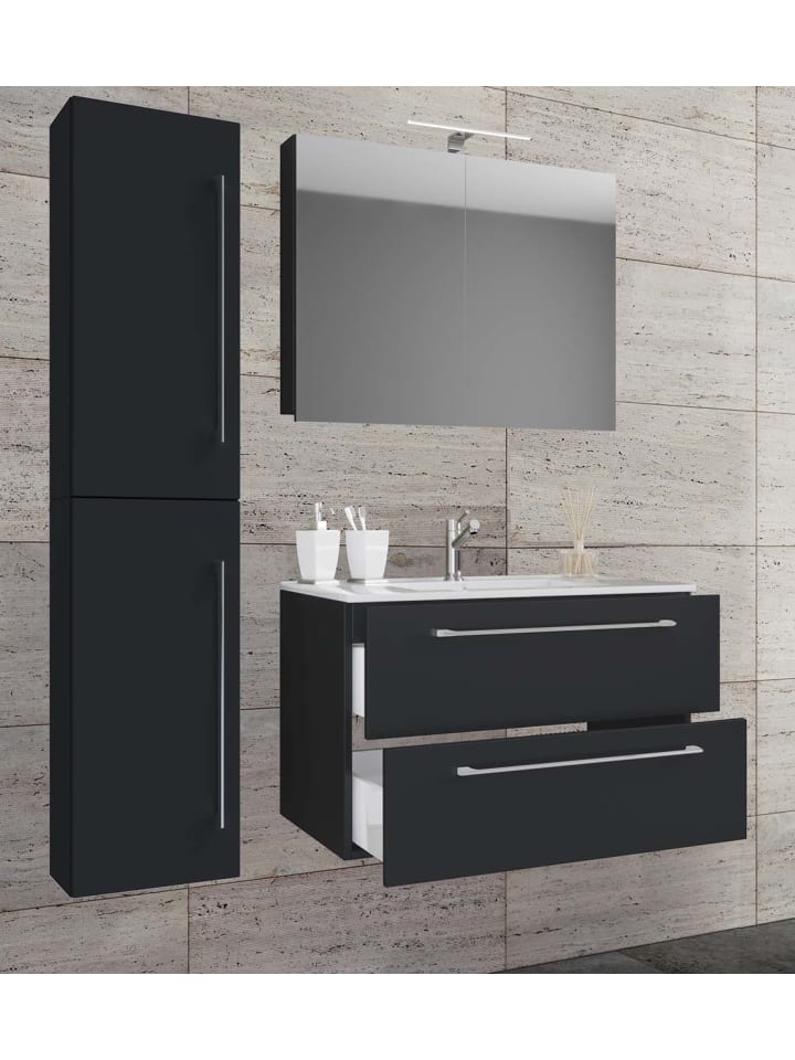 ebuy24 Badmöbelset Badinos80SS Schwarz 81 x 47 cm günstig kaufen onesize