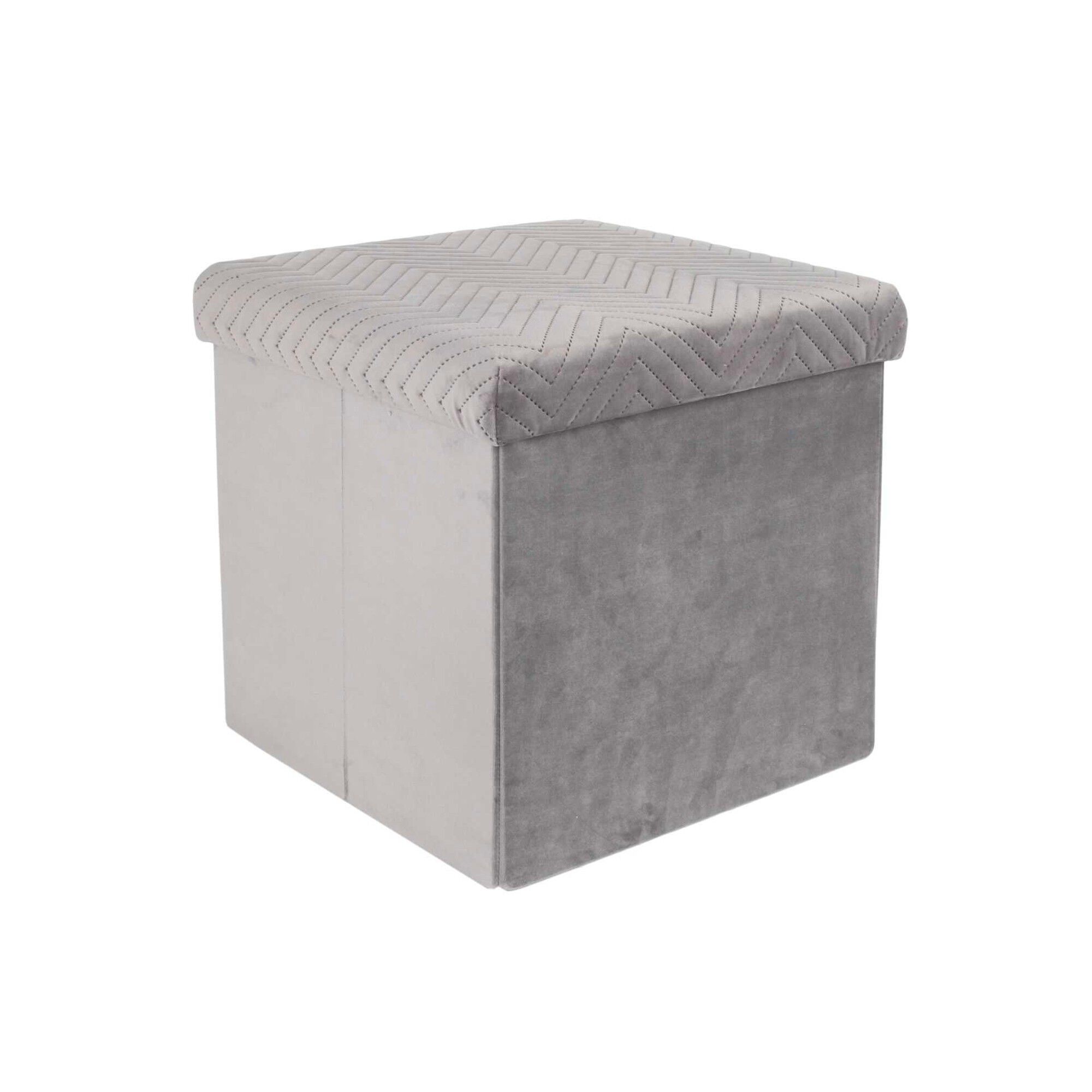 Coffre-pouf pliable – revêtement velours