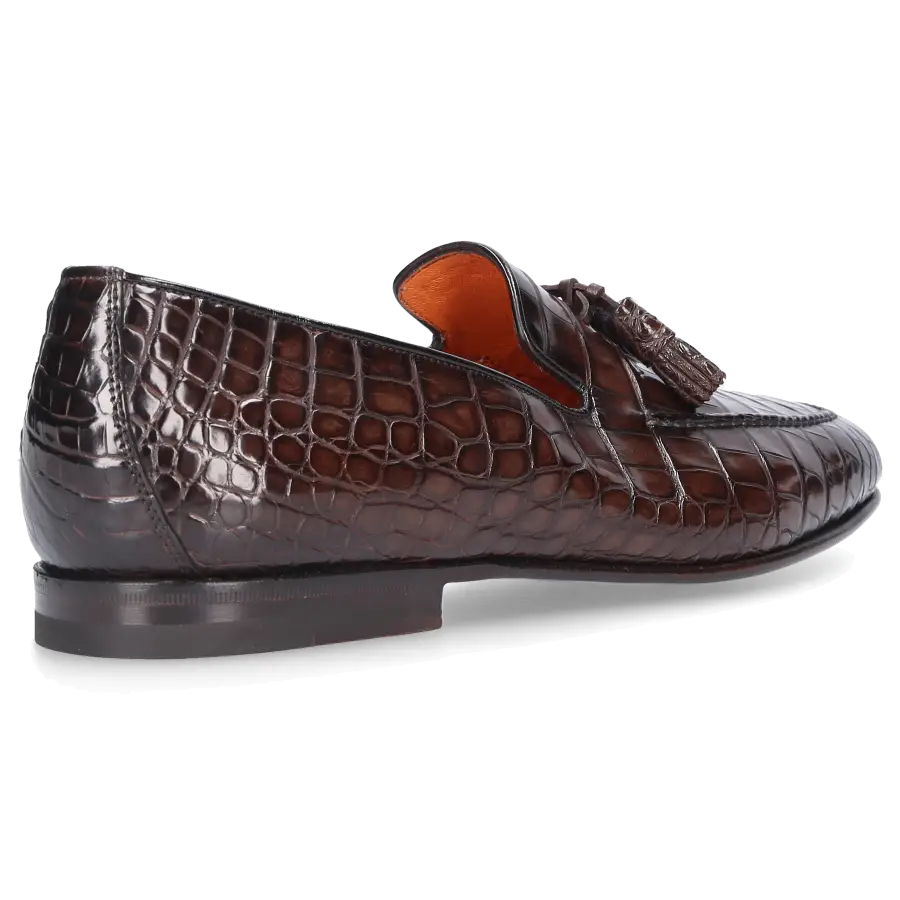 Santoni - Loafer 15608 Krokodilleder - braun
