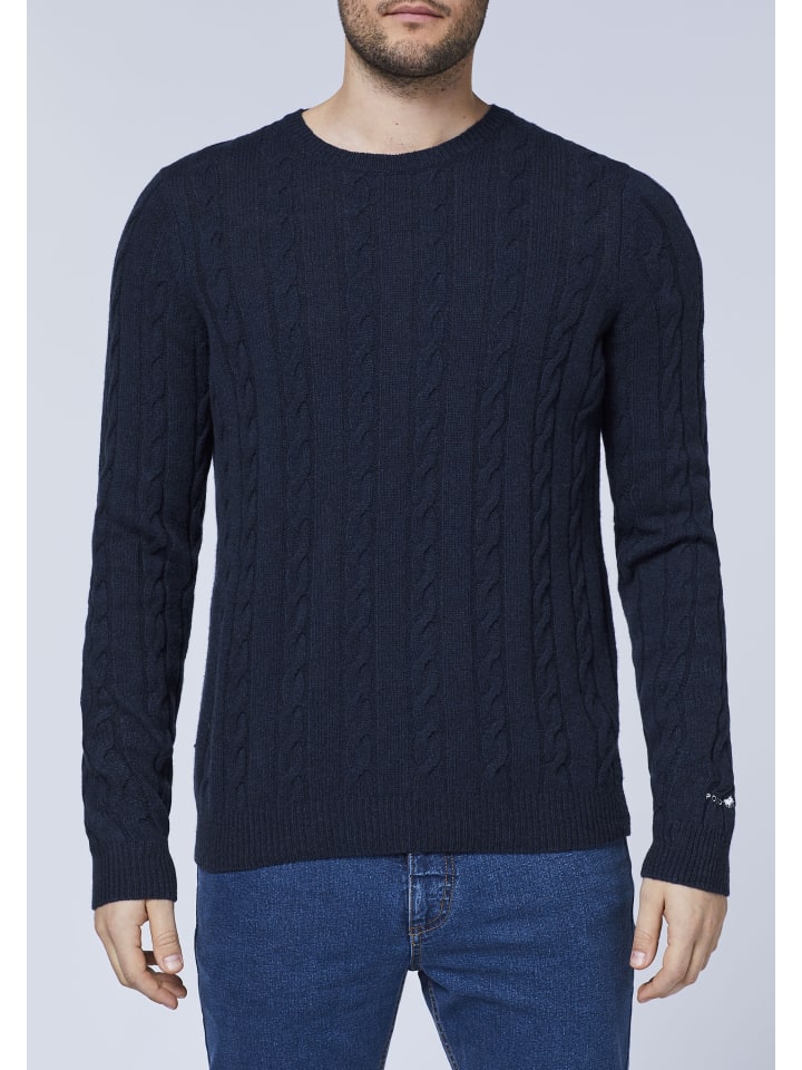 Polo Sylt Strickpullover in Blau günstig kaufen
