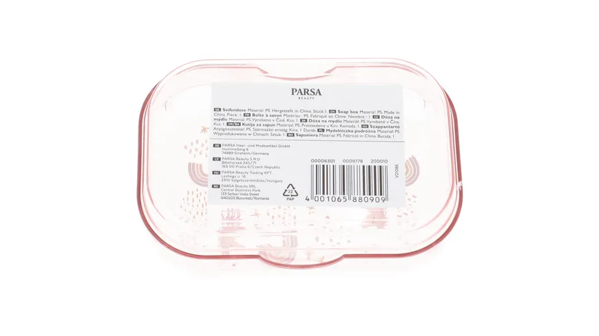 PARSA Beauty Seifendose rosa mit Einhorn und Regenbogen