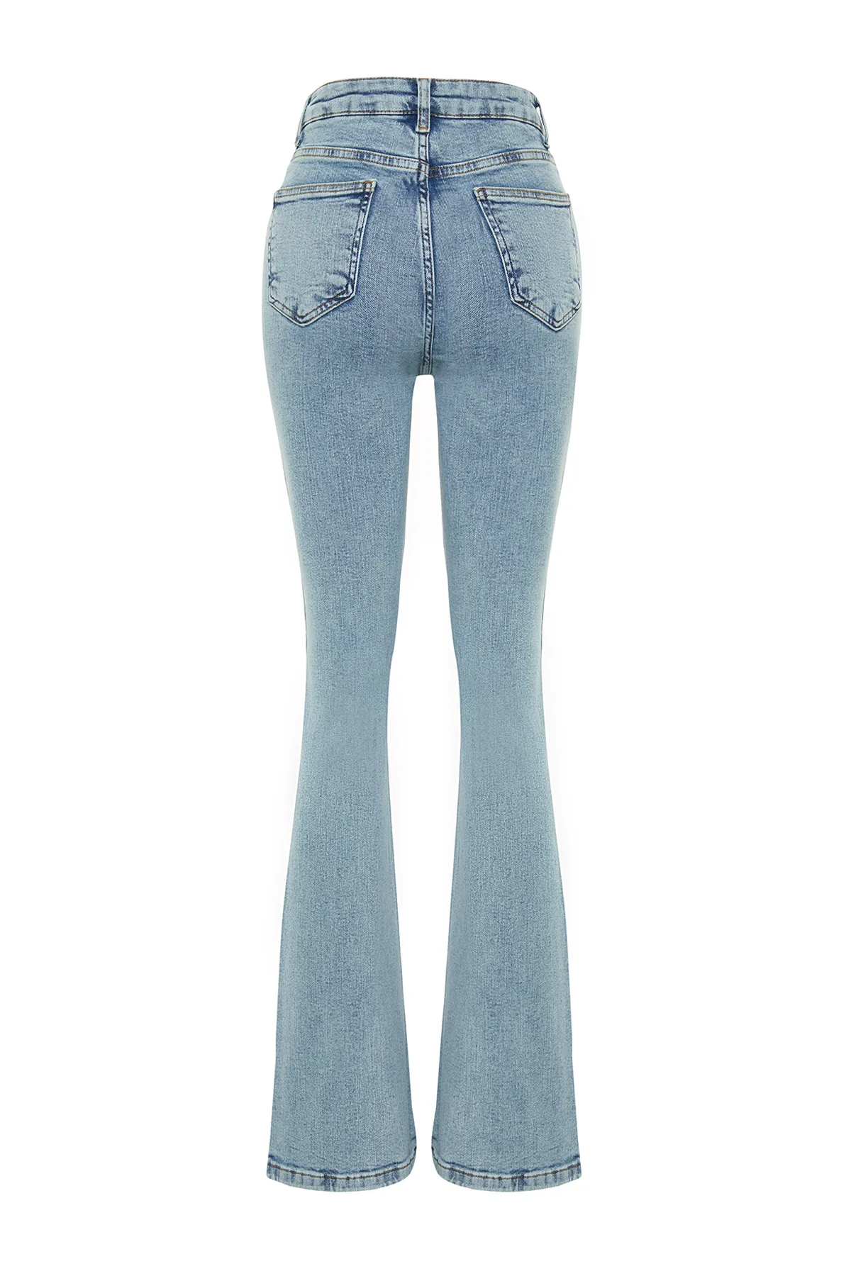 Trendyol Collection  Blaue Schlagjeans mit hoher Taille TWOSS24JE00043