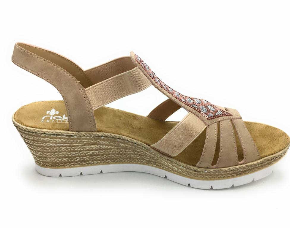 RIEKER Plateau Sandalen rose
