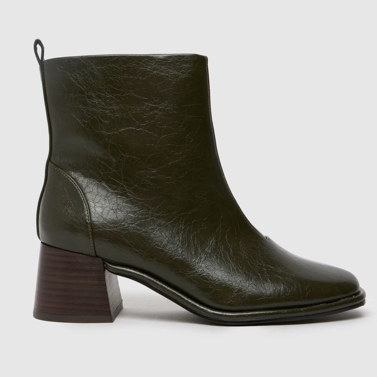 Schuh – Khakifärgade krokodilstövlar med bred passform och bowiemönster