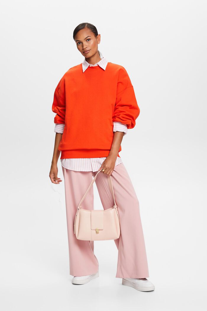 Fleece-Sweatshirt mit Rundhalsausschnitt