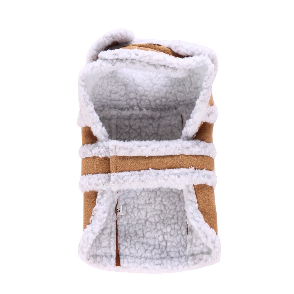 LAPA HOME Hundemantel Hundejacke Cord Winterjacke für Hunde Fleece Haustiermantel, mit Pelzkrage, Wärme, Winddicht