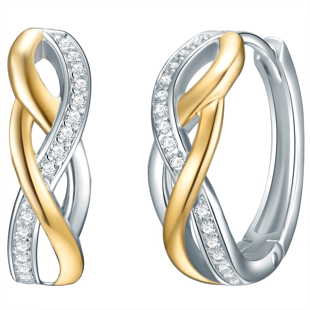 Rafaela Donata Créoles en argent Argent sterling Oxyde de zirconium (CZ) en Argent Boucles d'oreilles