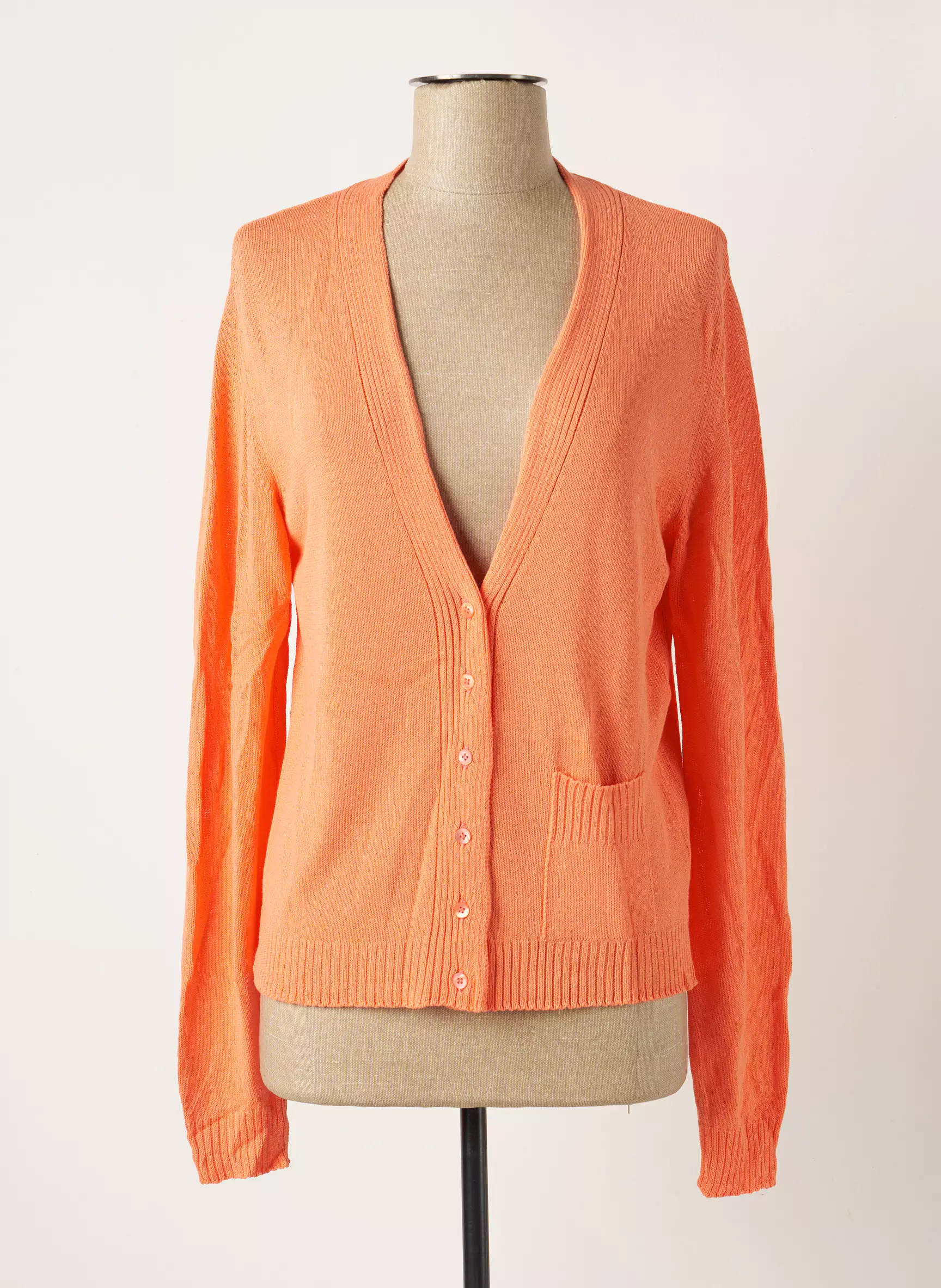 Poles Cardigans Femme couleur orange