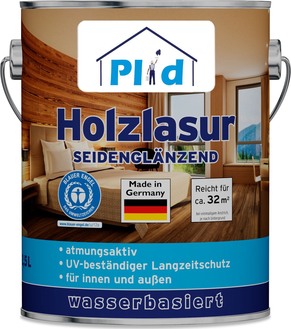 Plid Premium Holzlasur Holzschutzlasur Holzschutz Nussbaum