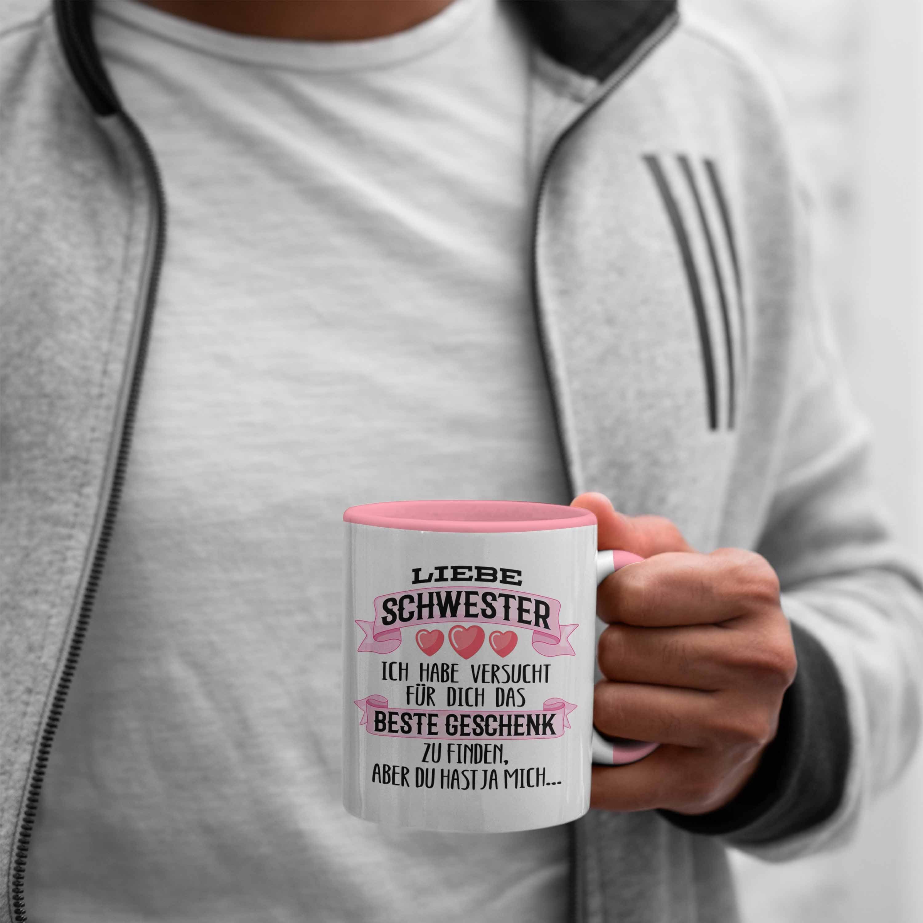 Trendation Tasse Trendation - Beste Schwester Geschenk Tasse Kaffeetasse Geburtstag Weihnachten Geschenkideen Schwestern Bruder Lustig
