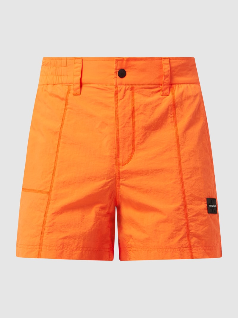 Shorts mit Meshfutter in neon orange