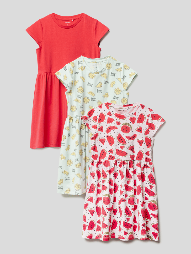 Kleid mit angeschnittenen Ärmeln in flieder