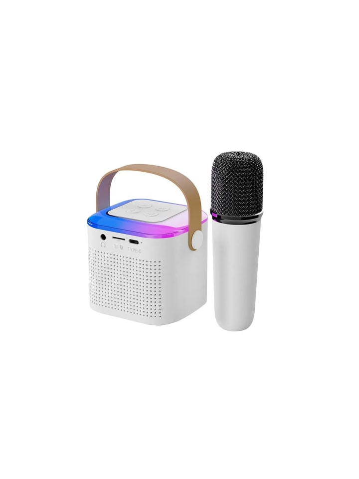 COFI 1453 Y1 Bluetooth Lautsprecher LED Karaoke Anlage mit Mikrofon 6W in Weiß günstig kaufen onesize