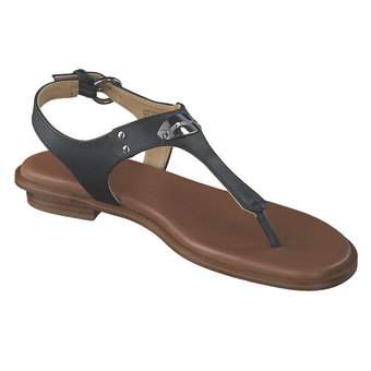 Michael Kors MK Plate Thong Sandale in schwarz