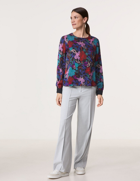 Floral gemusterte Langarmbluse