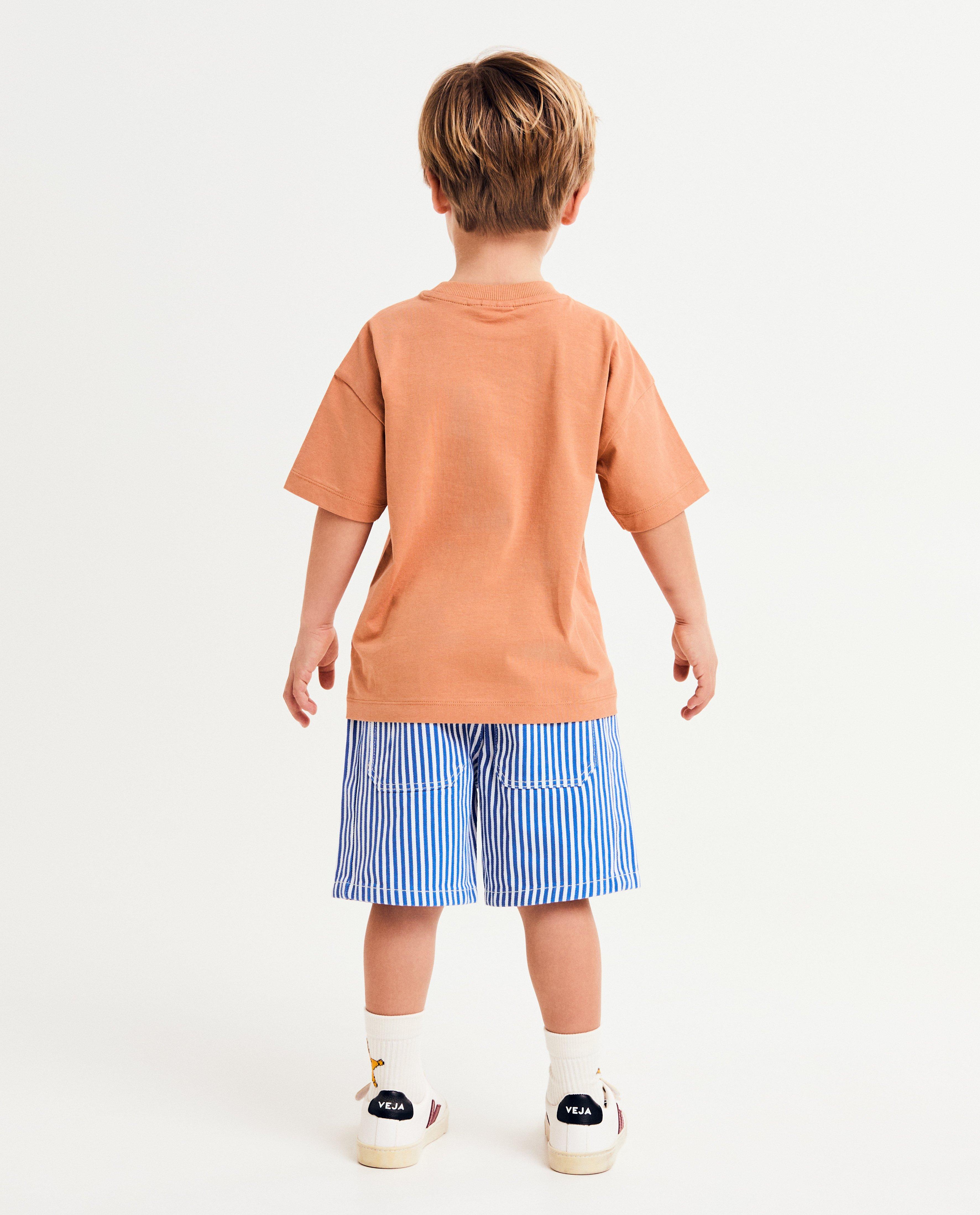 Tricou Fred + Ginger cu inscripție, unisex, 92-128 maro deschis