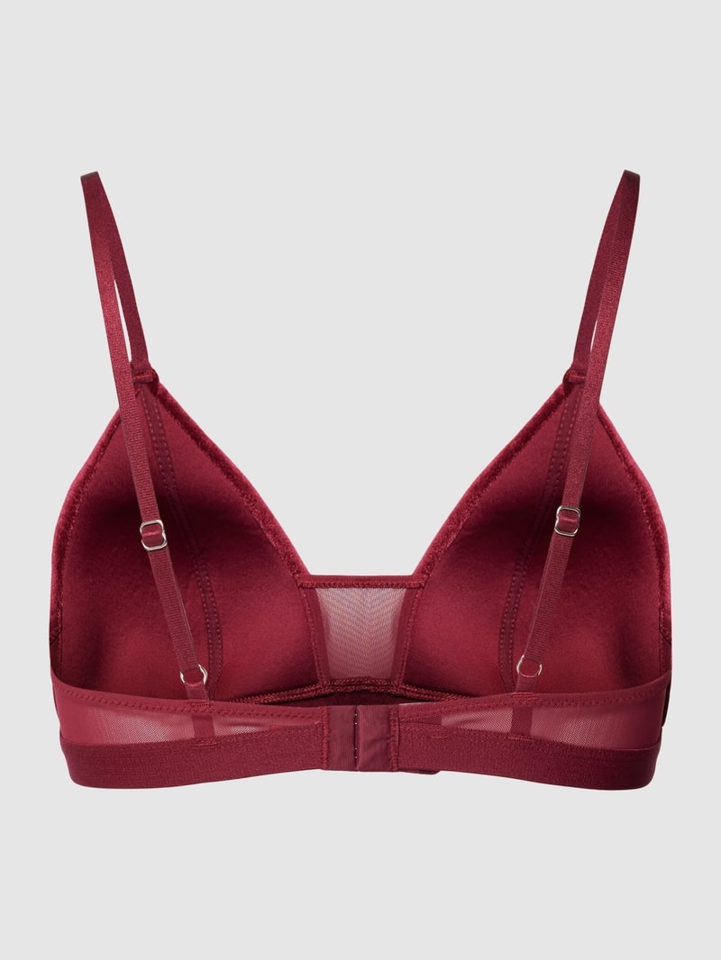 BH mit Label-Print Modell 'Velvet' in bordeaux rot