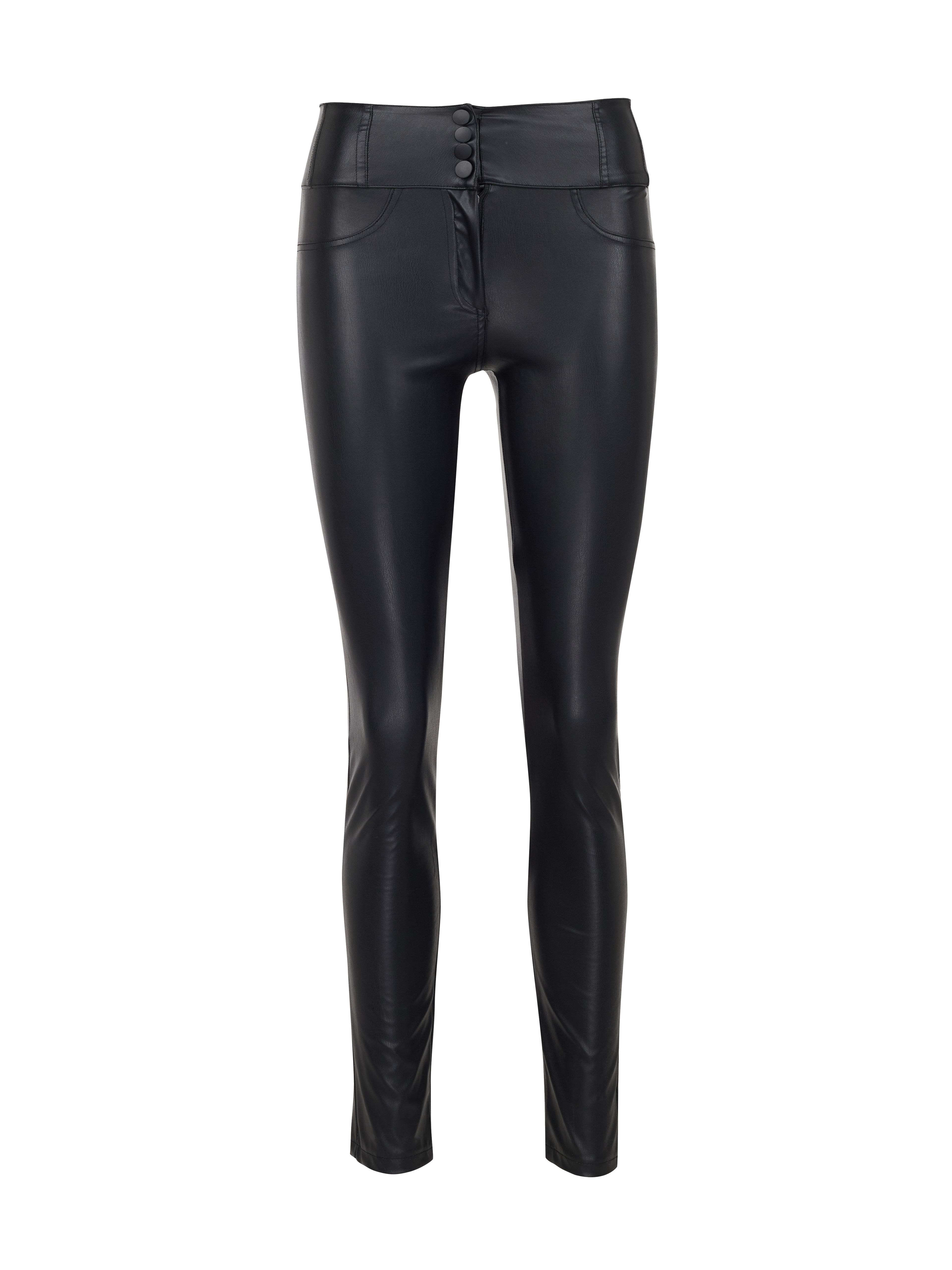 Schwarze Damen Kunstlederhose ORSAY