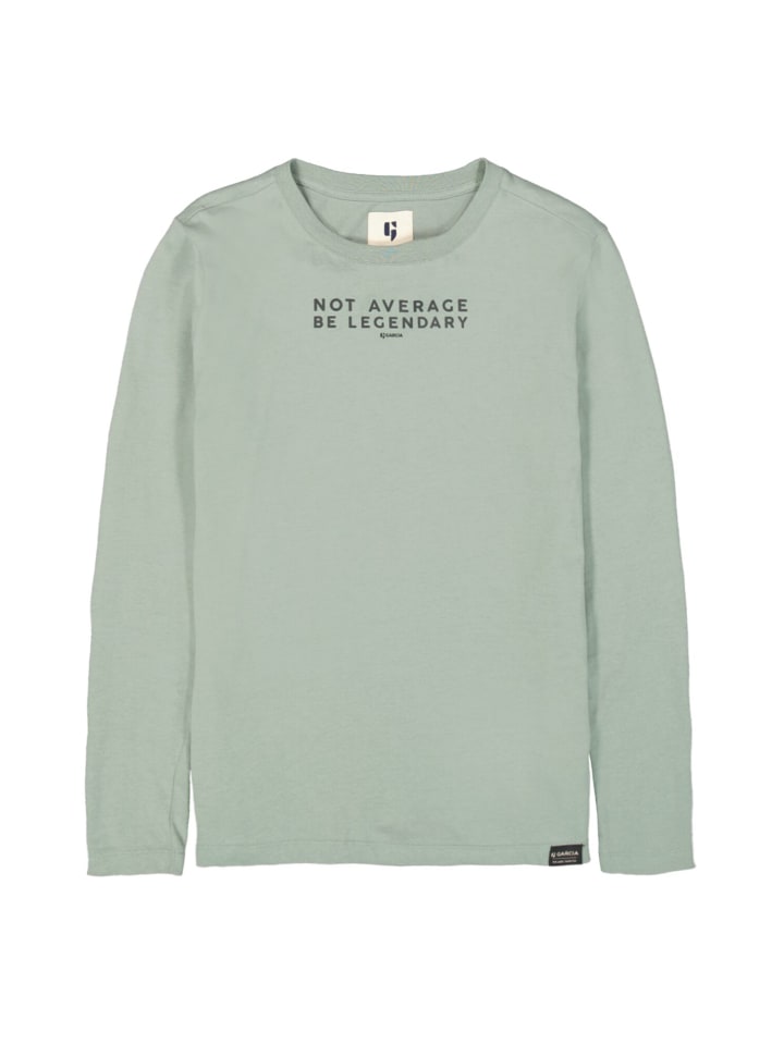 Garcia Langarmshirt mit Schriftprint in rucola günstig kaufen