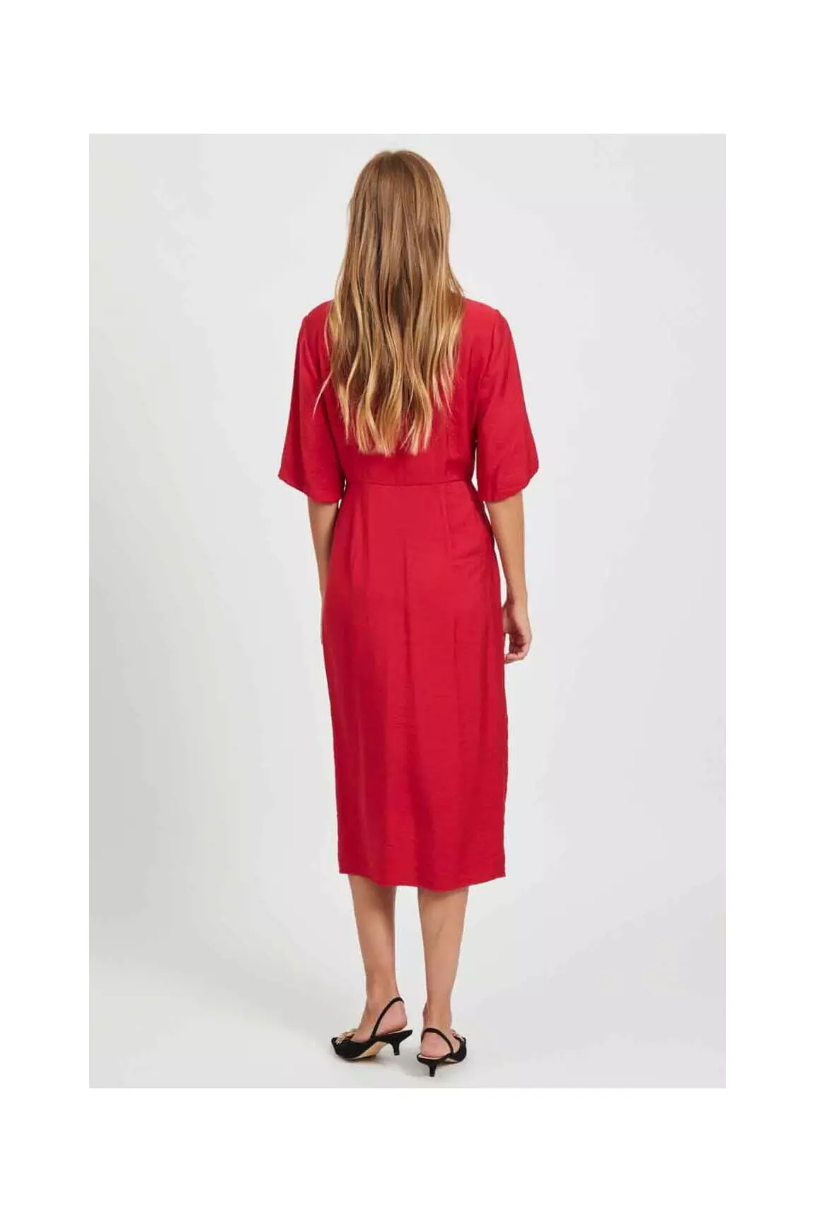 Vila Robes Mi Longues Femme couleur rouge