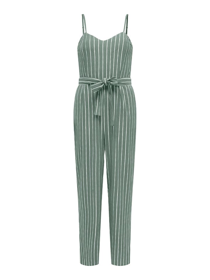 ONLY Jumpsuit in Grün/ Weiß günstig kaufen