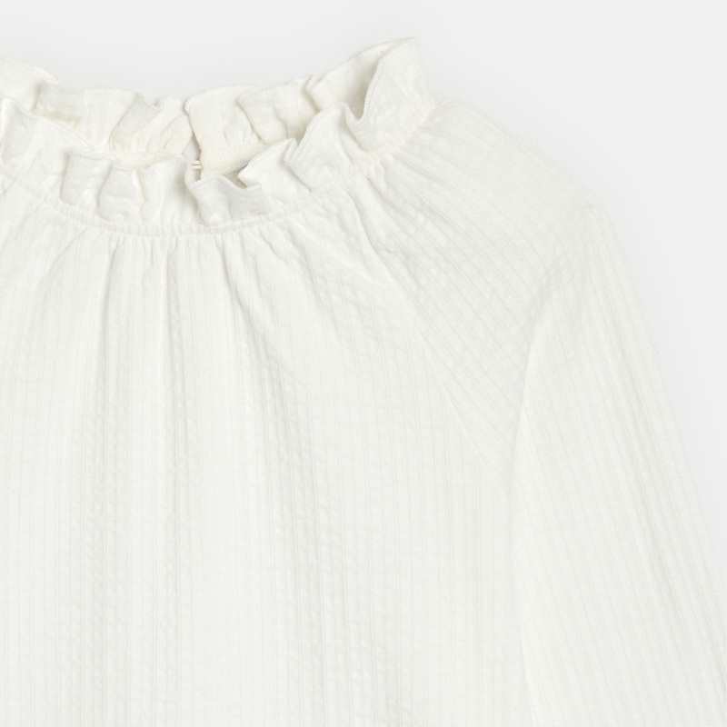 T-shirt à col collerette blanc fille