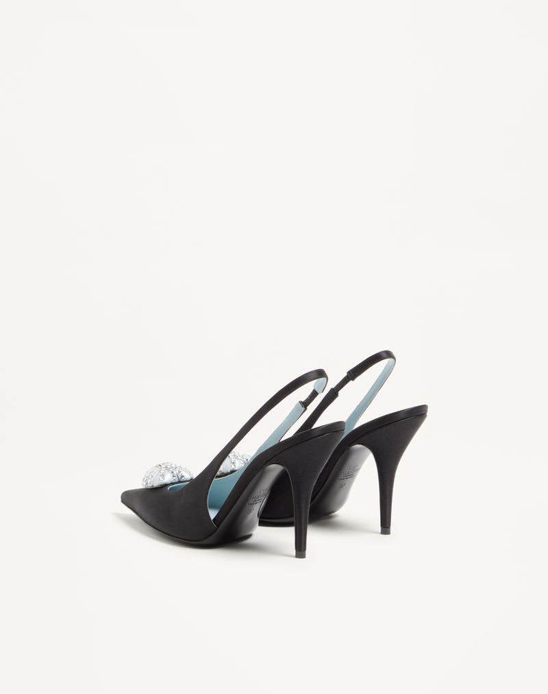 Coeur Royal Slingback Decote em Cetim 100mm