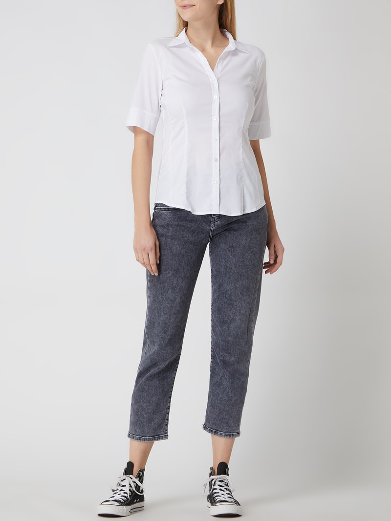 Bluse mit kurzem Arm in weiß