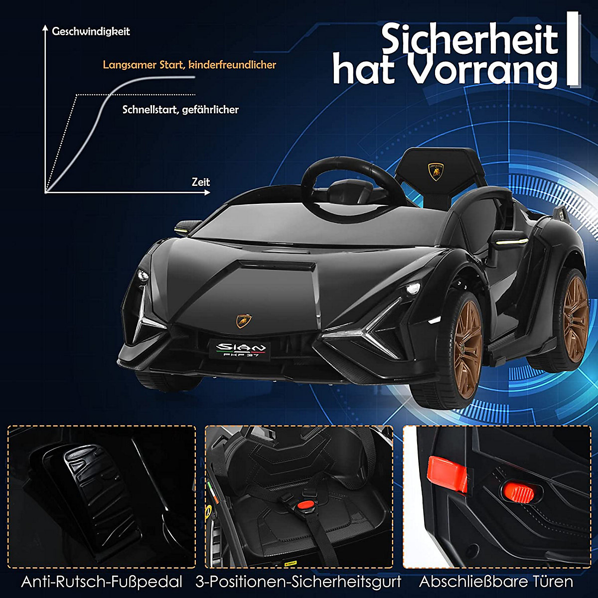 Elektroauto Lamborghini 2.4G Fernbedienung 3-8 Jahre