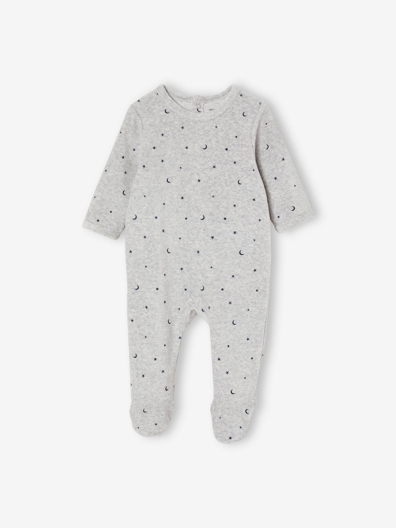 Lot de 3 pyjamas en velours bébé ouverture dos BASICS lot curcuma