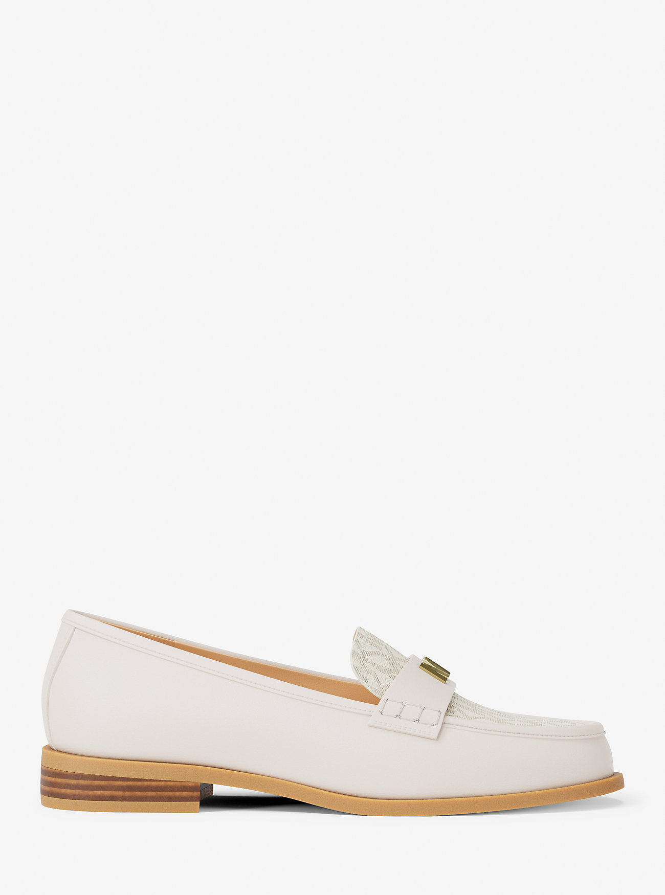 Lex skinn- og signaturlogo-loafer – VANILLA