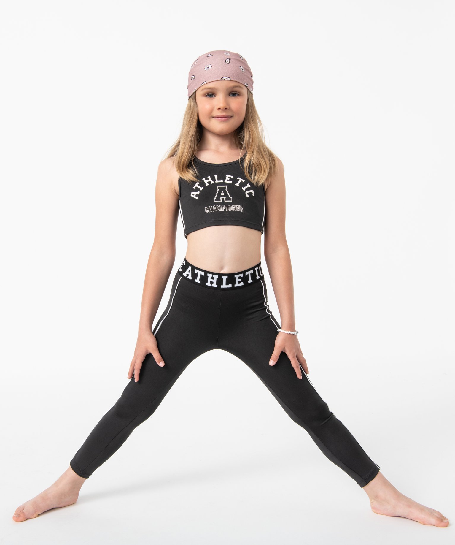 Débardeur de sport fille court imprimé gris | GEMO
