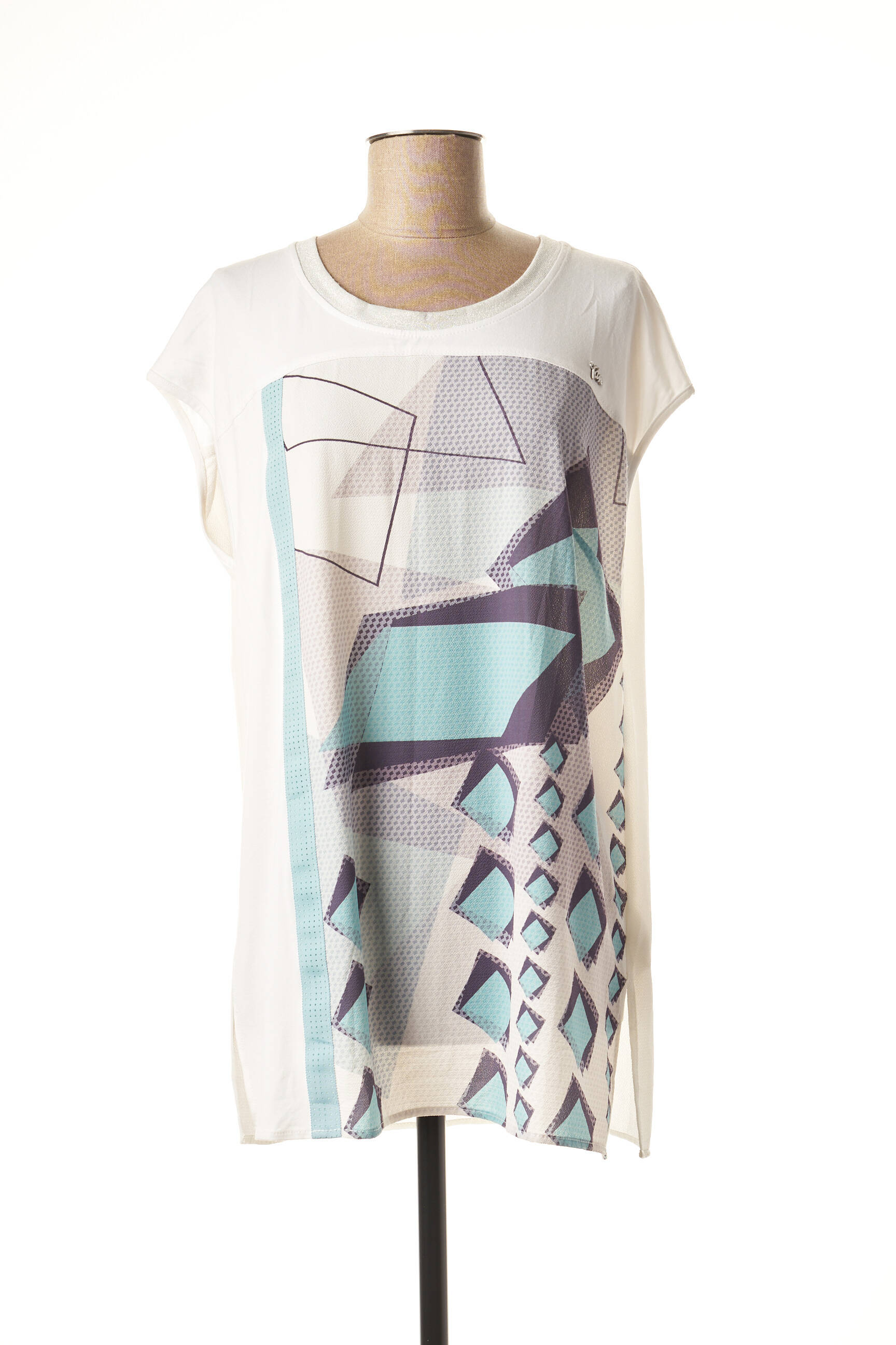 Les Filles De Neaux Tuniquemanchecourte Femme couleur blanc