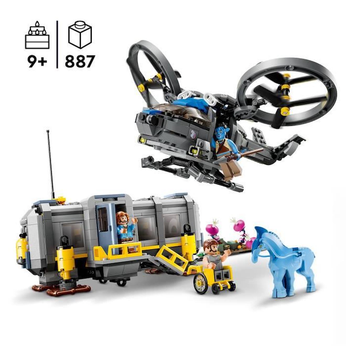 LEGO Avatar 75573 Les Montagnes Flottantes : le Secteur 26 et le Samson RDA, Jouet, Figurines bleu