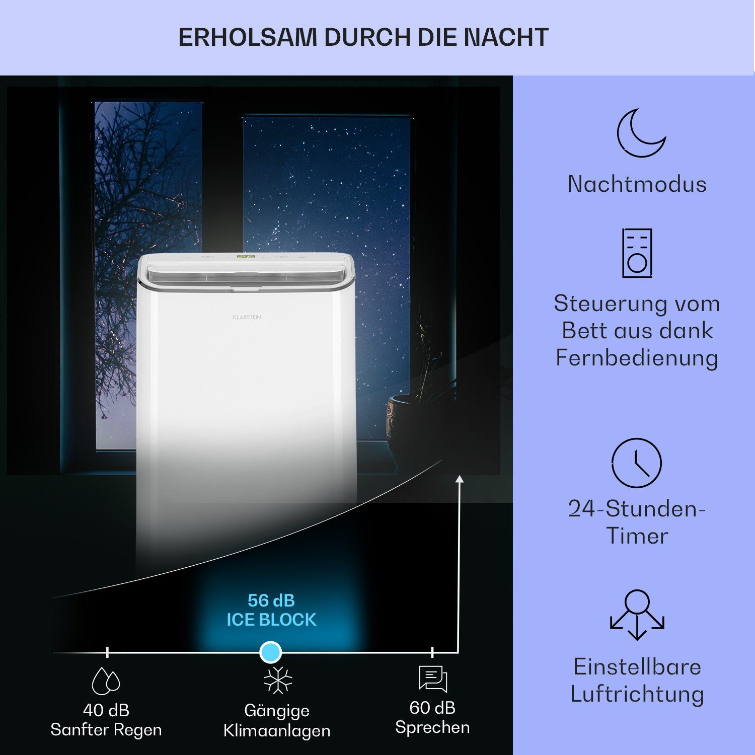 Klarstein Klimagerät Iceblock, Klimagerät mobil klimaanlage Air Conditioner Kühlgerät Luftkühler