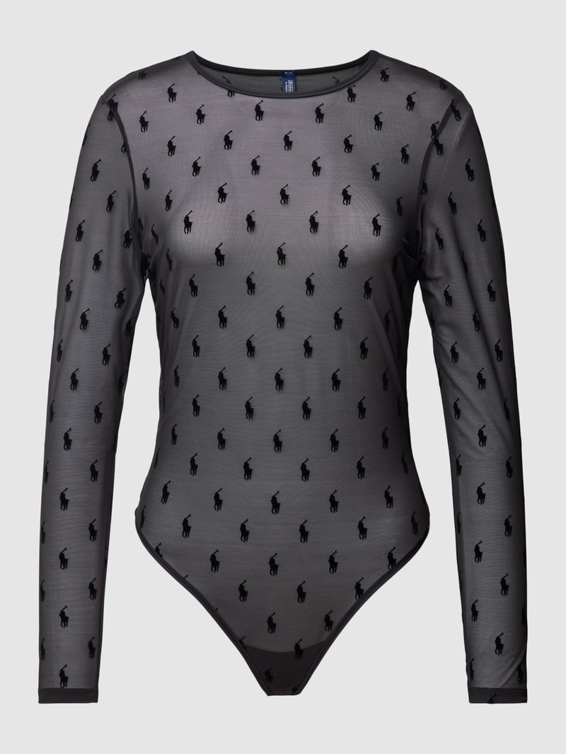 Body mit Logo-Muster in schwarz