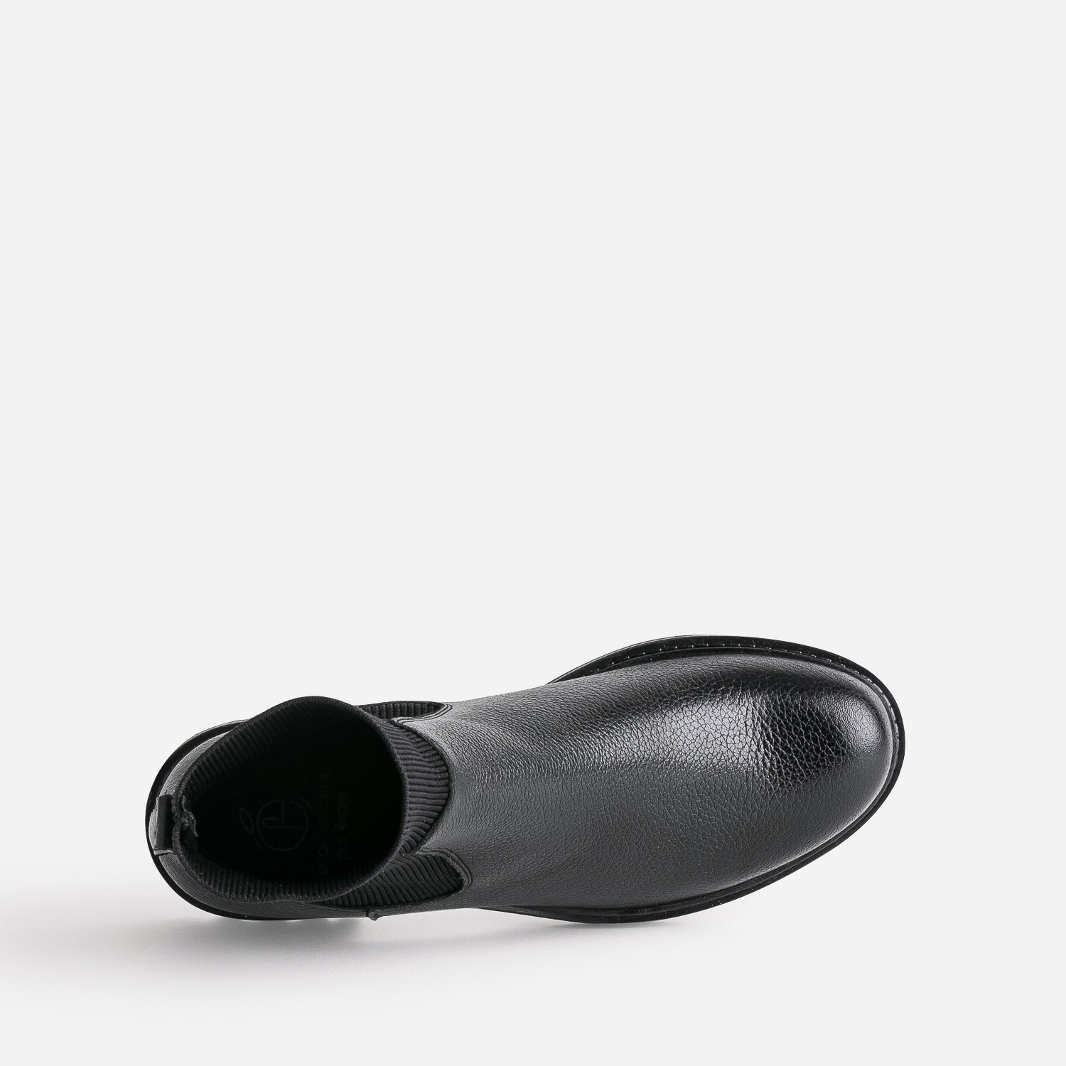 Boots chaussette noire éco-conçu en cuir