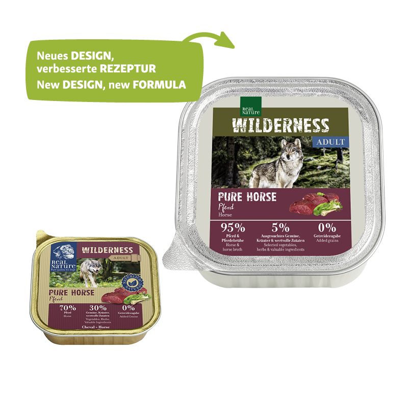 REAL NATURE Hundenassfutter REAL NATURE WILDERNESS Adult 16x100g Pure Horse Pferd