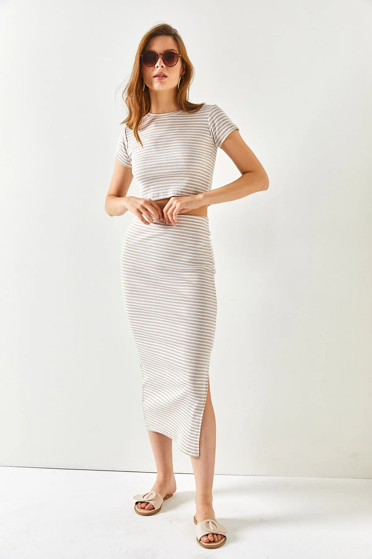Olalook  Zweiteiler - Beige - Regular Fit
