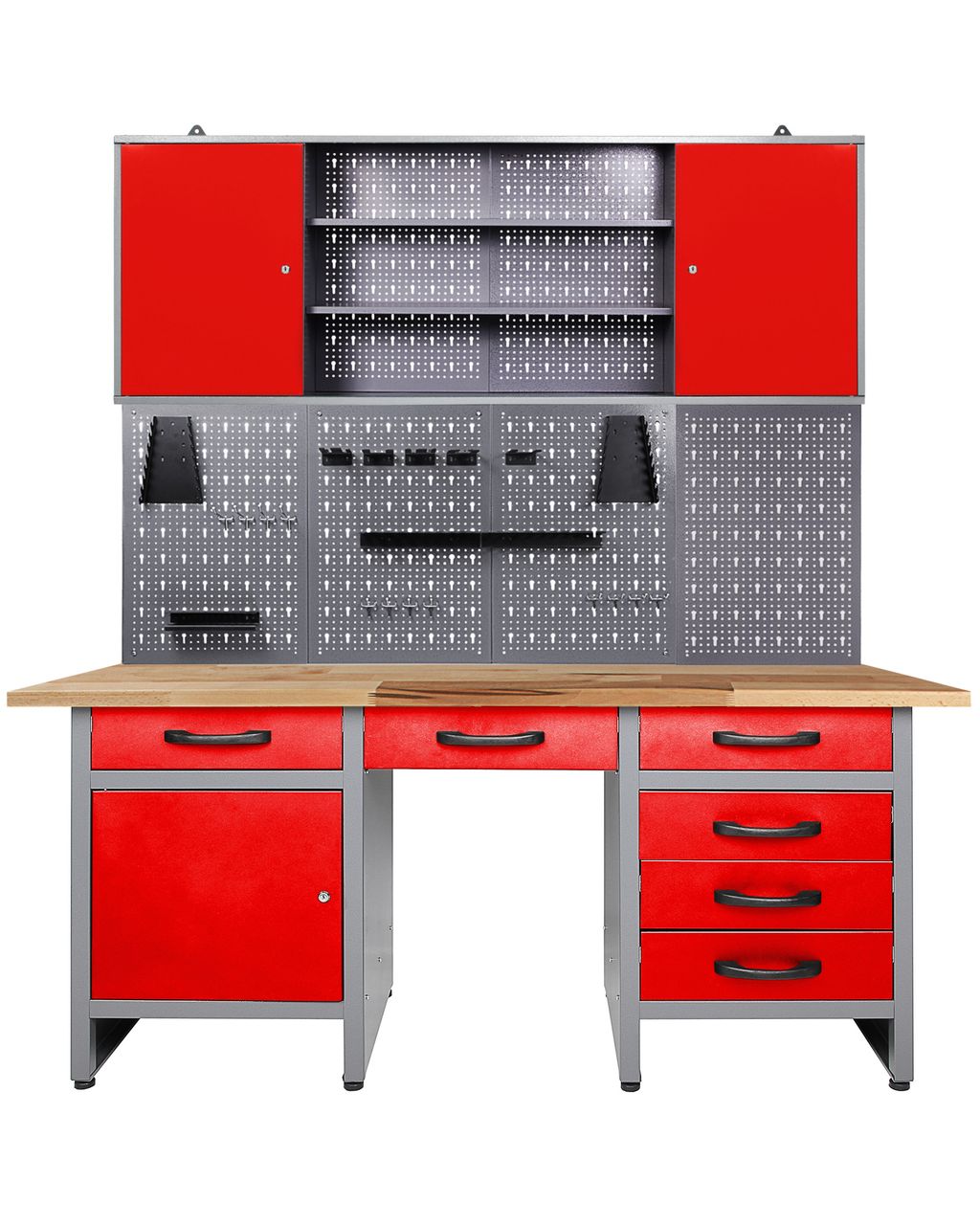 Ondis24 Werkstatt Set Harry 160 cm 1 Schrank rot