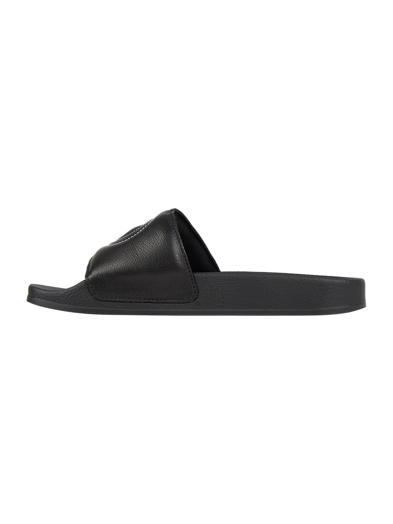 Slides aus Leder Modell 'Gerrylette' in schwarz
