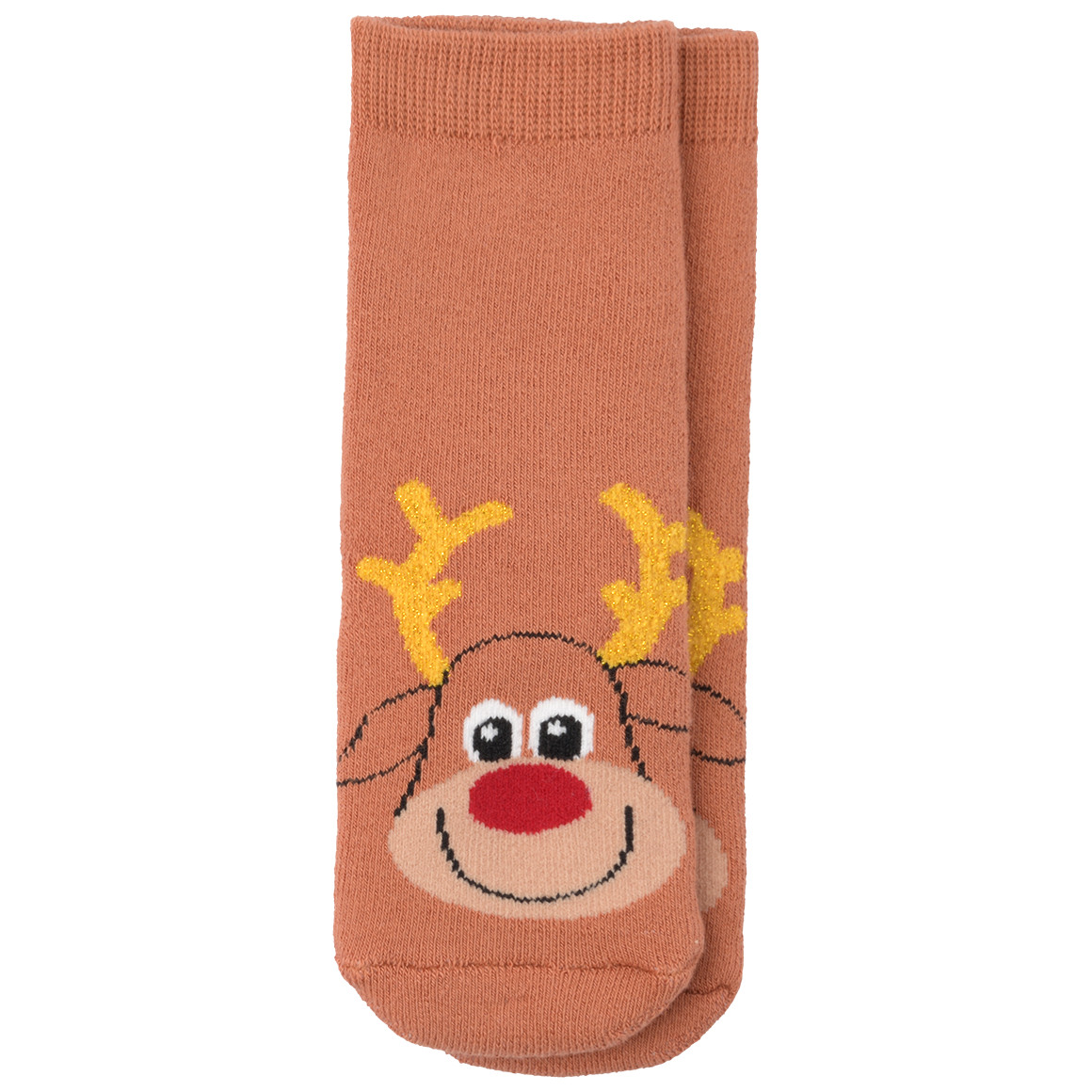 3 Paar Baby Weihnachtssocken im Set hellbraun / dunkelrot / dunkelblau