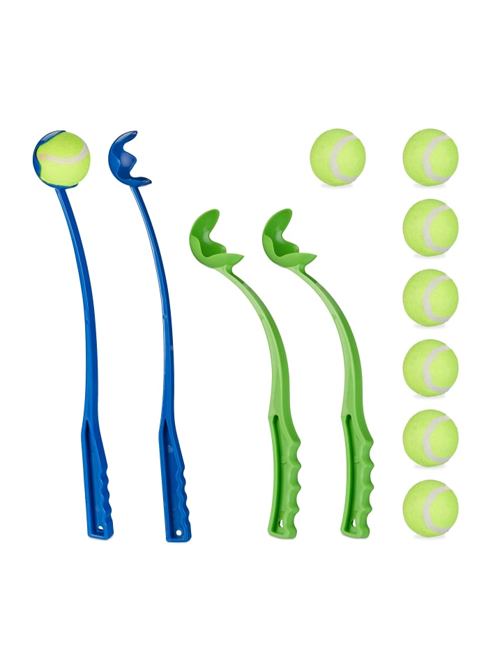 relaxdays 12-tlg. Ballschleuder Set in Bunt günstig kaufen onesize