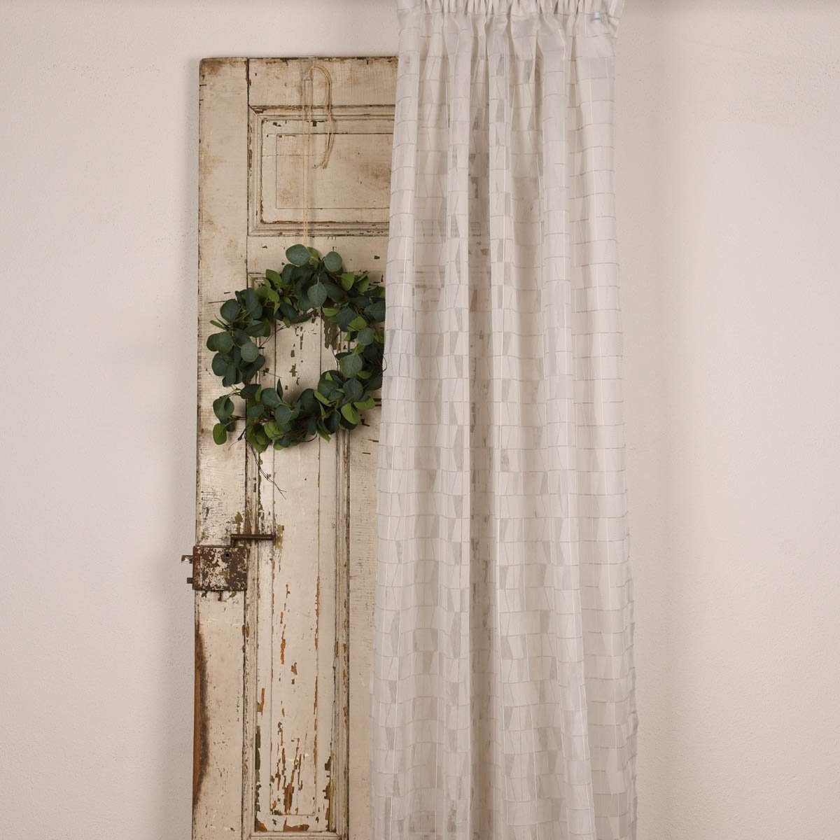 Meterware Rasch Textil Gardinenstoff Stores Scherli Rechtecke abstrakt ste300cm, stark perforiert, Kunstfaser, überbreit
