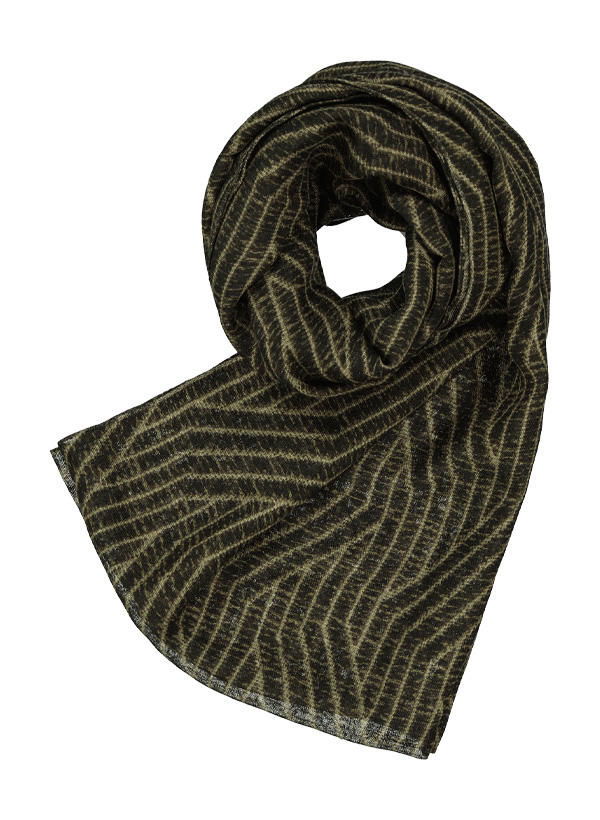 BOGGI MILANO, Schal, Wolle, taupe-schwarz gemustert